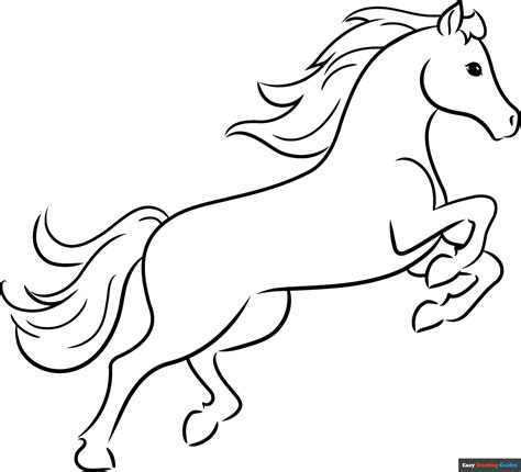 easy drawing horse|horse outline drawing easy.